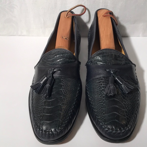 Navy Blue Genuine Ostrich By Johnston & Murphy main image 5